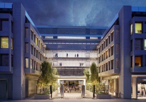 L'immeuble Richelieu de nuit, Paris 2 - © Altarea Cogedim