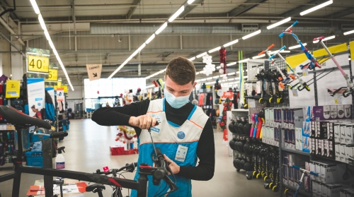 Un magasin Decathlon ouvert pendant la pandémie. © Decathlon
