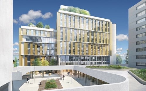 L'immeuble Sky View fait partie de l'ensemble les Quadrants, à Guyancourt. 