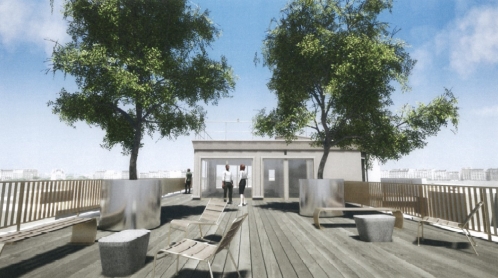 La terrasse du 92 Wagram, à Paris 17, imaginée par Colliers GI. 