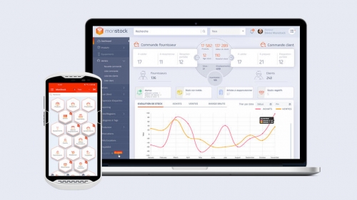 Plateforme de l'éditeur rémois d'une solution de gestion des stocks et des flux Monstock. © Monstock