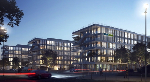 Urban Garden à Lyon, de nuit. © Sogelym Dixence