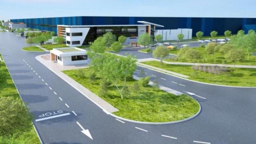 Le projet d'entrepôt XXL de PRD, dans la zone d’activités Illies-Salomé. 