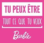Le logo de la campagne Barbie par Mattel.