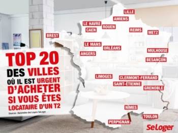 Le top 20 des villes où acheter un T2 en mars 2020. © SeLoger