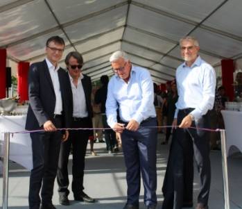 L'inauguration du quartier Blanqui avec Toni Di Martino, Nicolas Gravit, Olivier Bernard et Jacques Dubois. © Eiffage