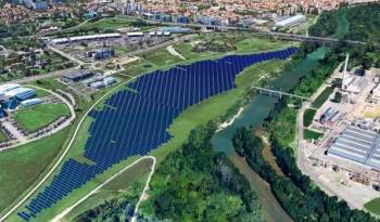 La centrale solaire de l'Oncopole à Toulouse.