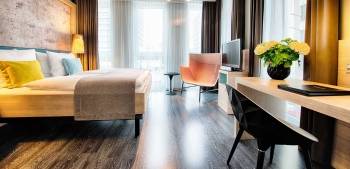 Une chambre au sein du futur Premier Inn de Berlin Alexanderplatz. © IHG