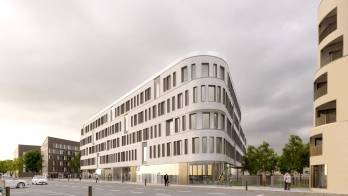 Eiffage Immobilier construit un complexe tertiaire de 6 500 mètres carrés à Mantes-la-Jolie. © Carta Associés Eiffage Immobilier construit un complexe tertiaire de 6 500 mètres carrés à Mantes-la-Jolie. © Carta Associés
