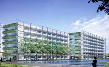 L'un des quatre immeubles du complexe d'Airbus à Toulouse-Blagnac. DR 